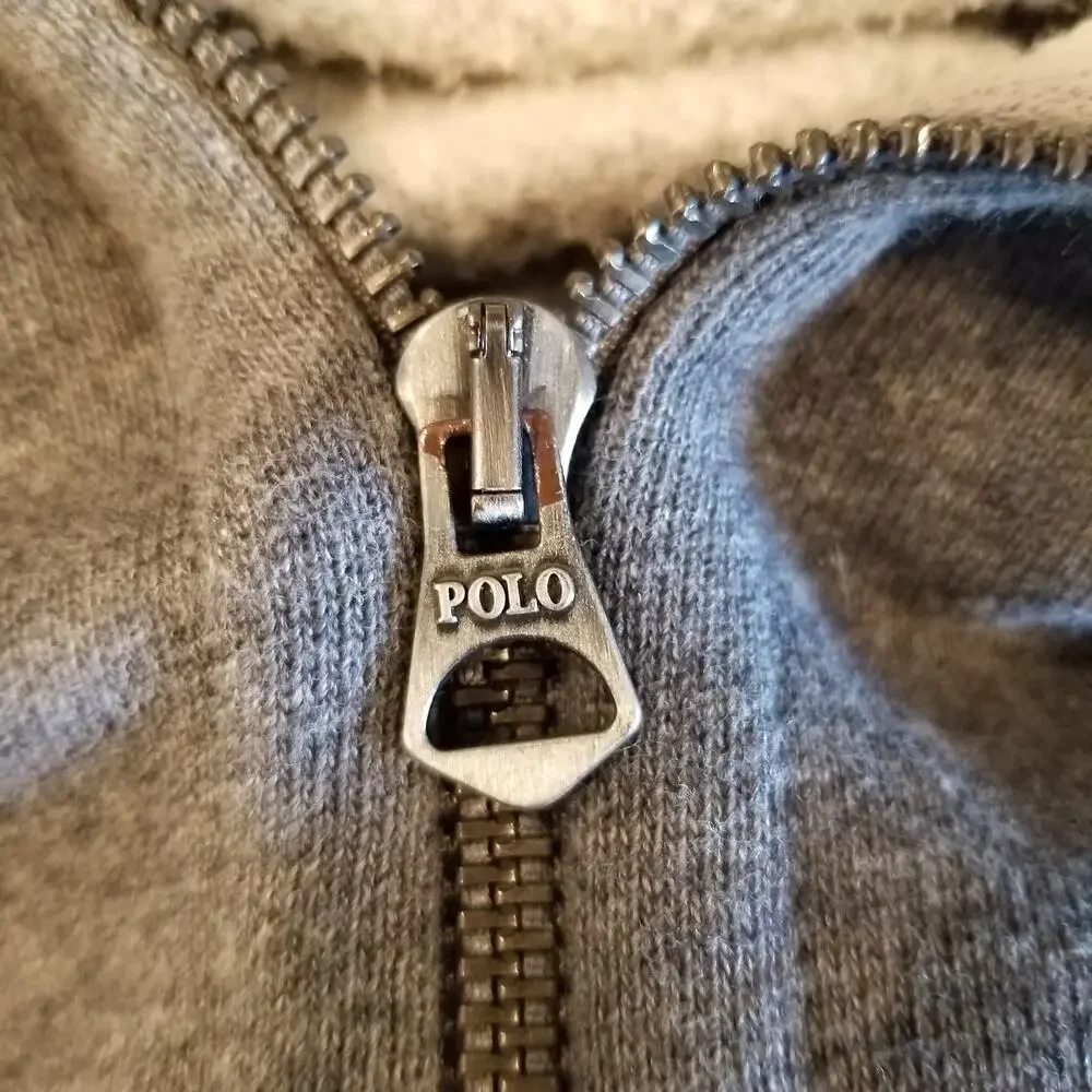 Polo Ralph Lauren Men's Gray Fleece Lined Full Zip Hoodie Size XXL